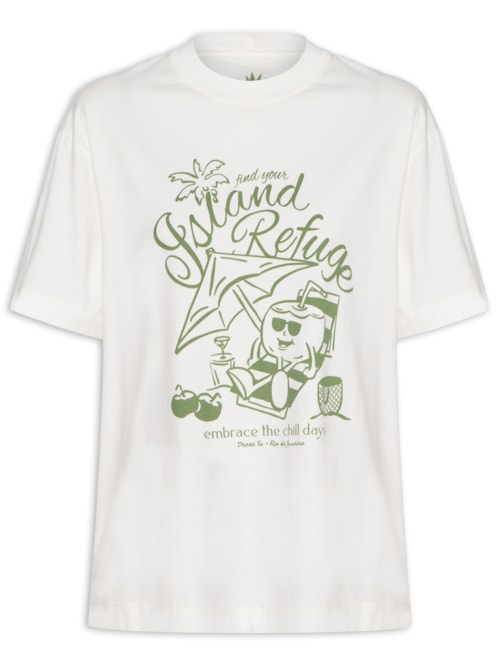 Camiseta Feminina Silk Island Refuge - Off White