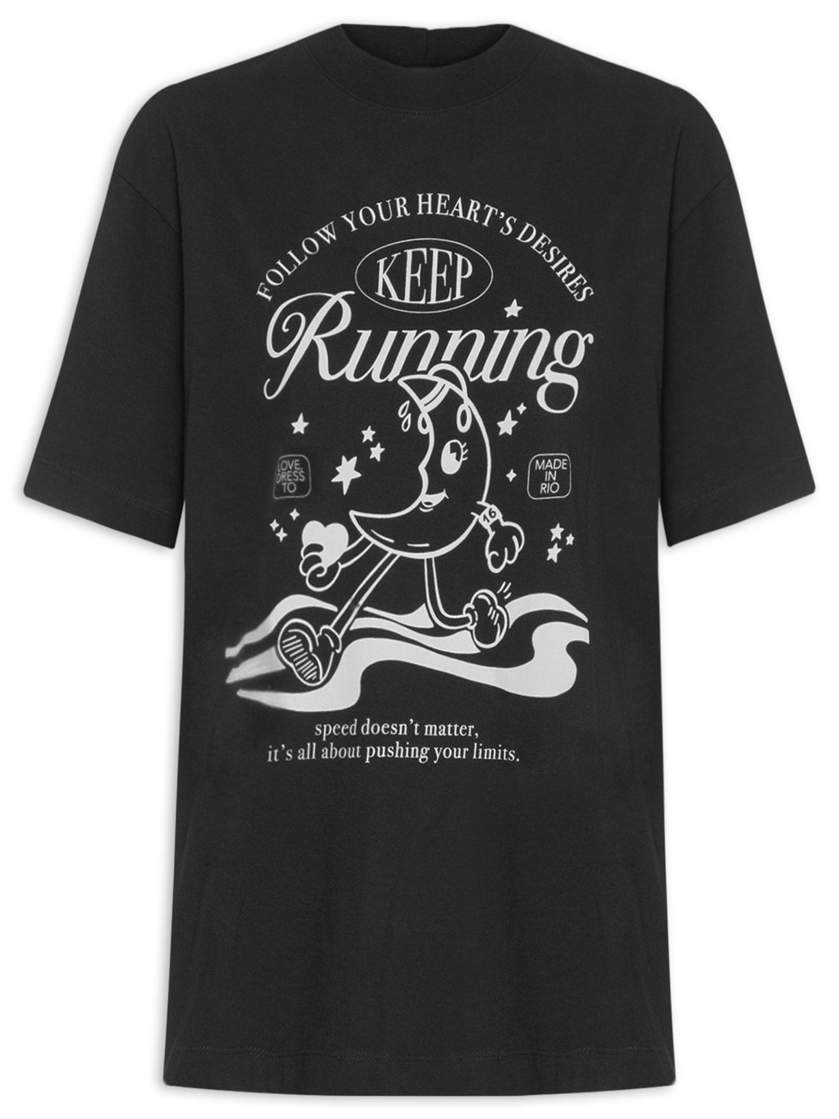 Camiseta Feminina Silk Keep Running - Preto