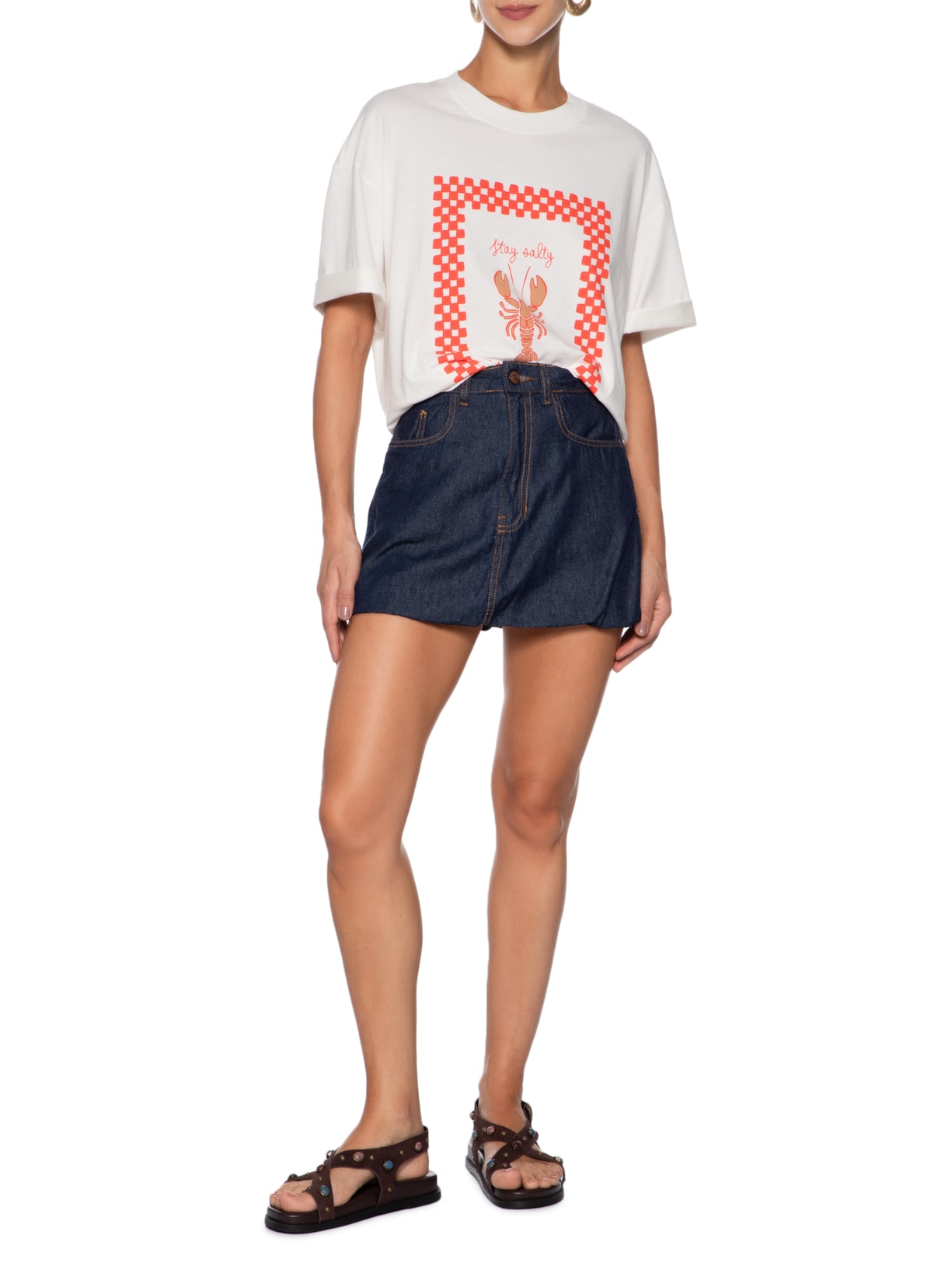 Camiseta Feminina Silk Lobster Branco Dress To