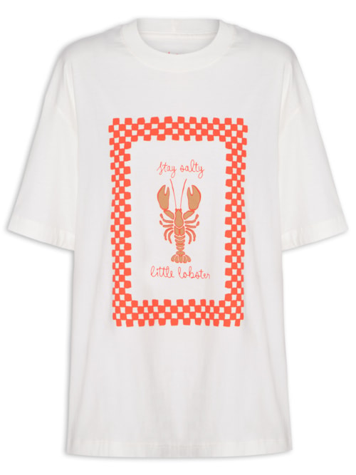 Camiseta Feminina Silk Lobster - Branco