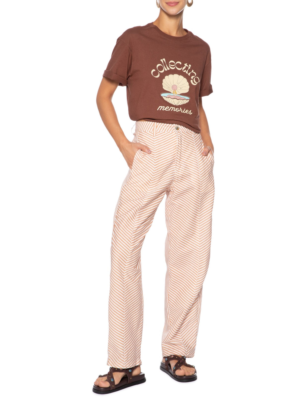 Camiseta Feminina Silk Memories Marrom Dress To