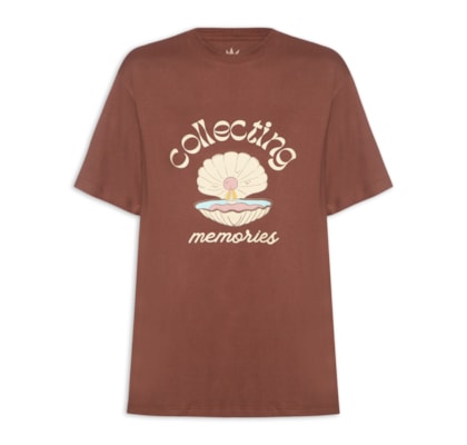 Camiseta Feminina Silk Memories - Marrom