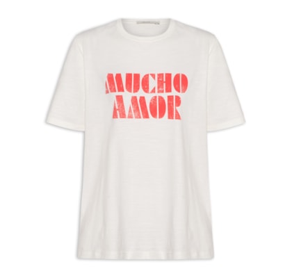 Camiseta Feminina Silk Mucho Amor - Branco