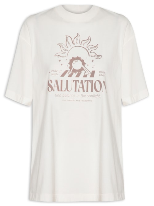 Camiseta Feminina Silk Salutation - Branco