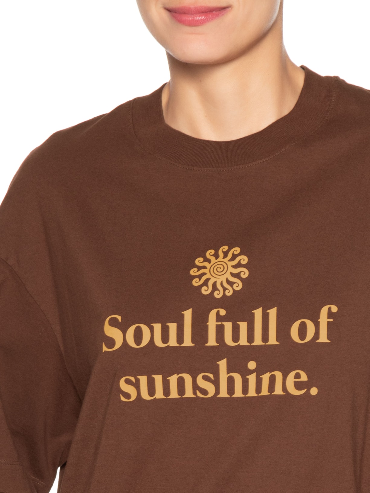 Camiseta Feminina Silk Soul Full Of Sunshine Marrom Dress To