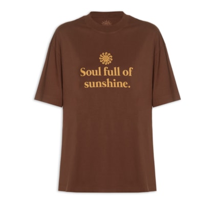 Camiseta Feminina Silk Soul Full Of Sunshine - Marrom