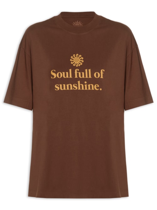 Camiseta Feminina Silk Soul Full Of Sunshine - Marrom