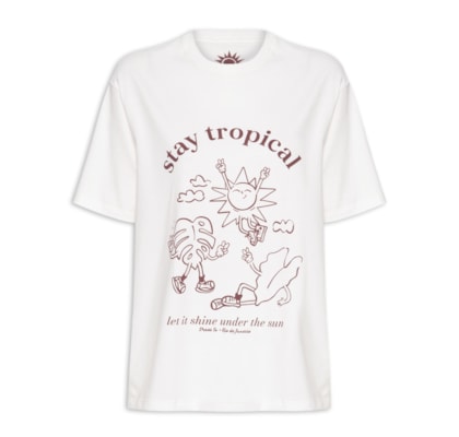 Camiseta Feminina Silk Stay Tropical - Branco