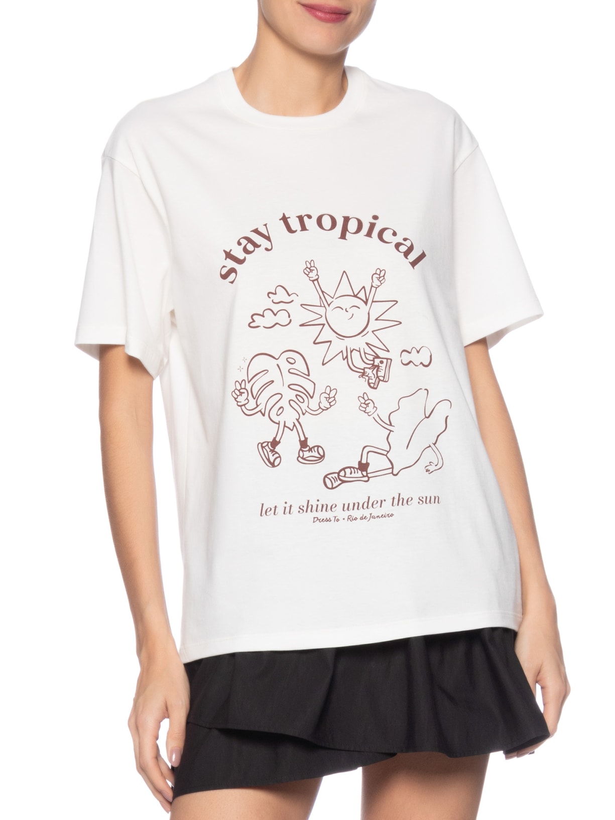 Camiseta Feminina Silk Stay Tropical Branco Dress To