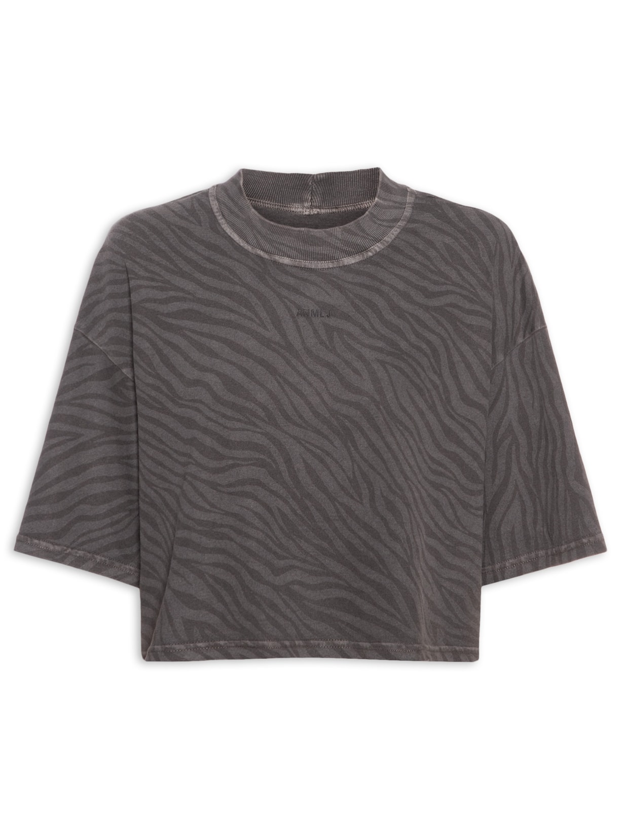 Camiseta Feminina Silk Zebra Cinza Animale Jeans