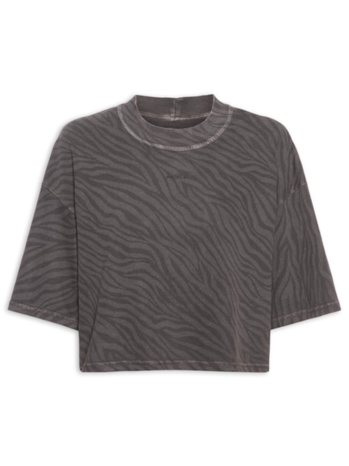 Camiseta Feminina Silk Zebra - Cinza