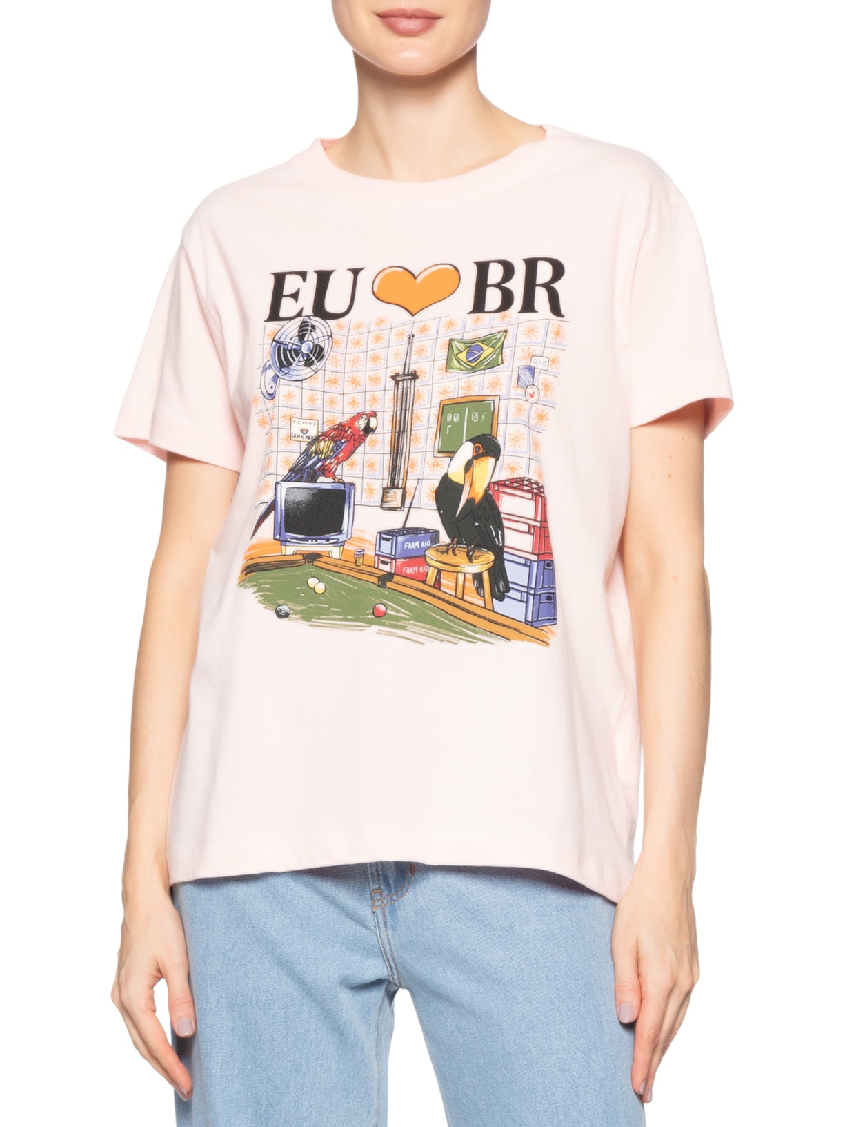 Camiseta Feminina Sinuca Bar Rosa Farm