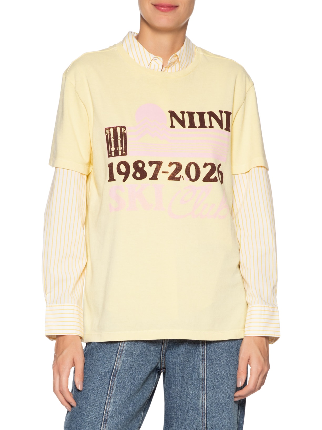 Camiseta Feminina Ski Club Soleil Amarelo Niini