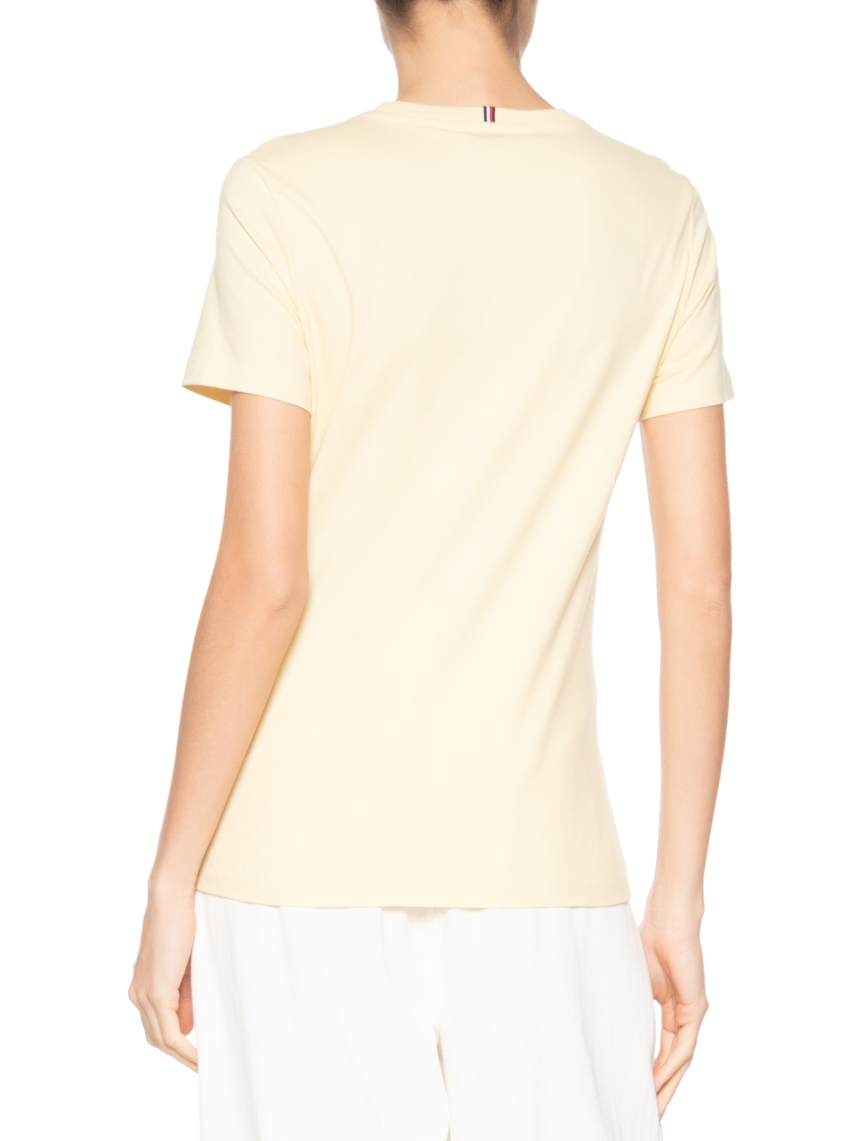 ?Camiseta Feminina Slim Cody C-NK SS Amarelo Tommy Hilfiger