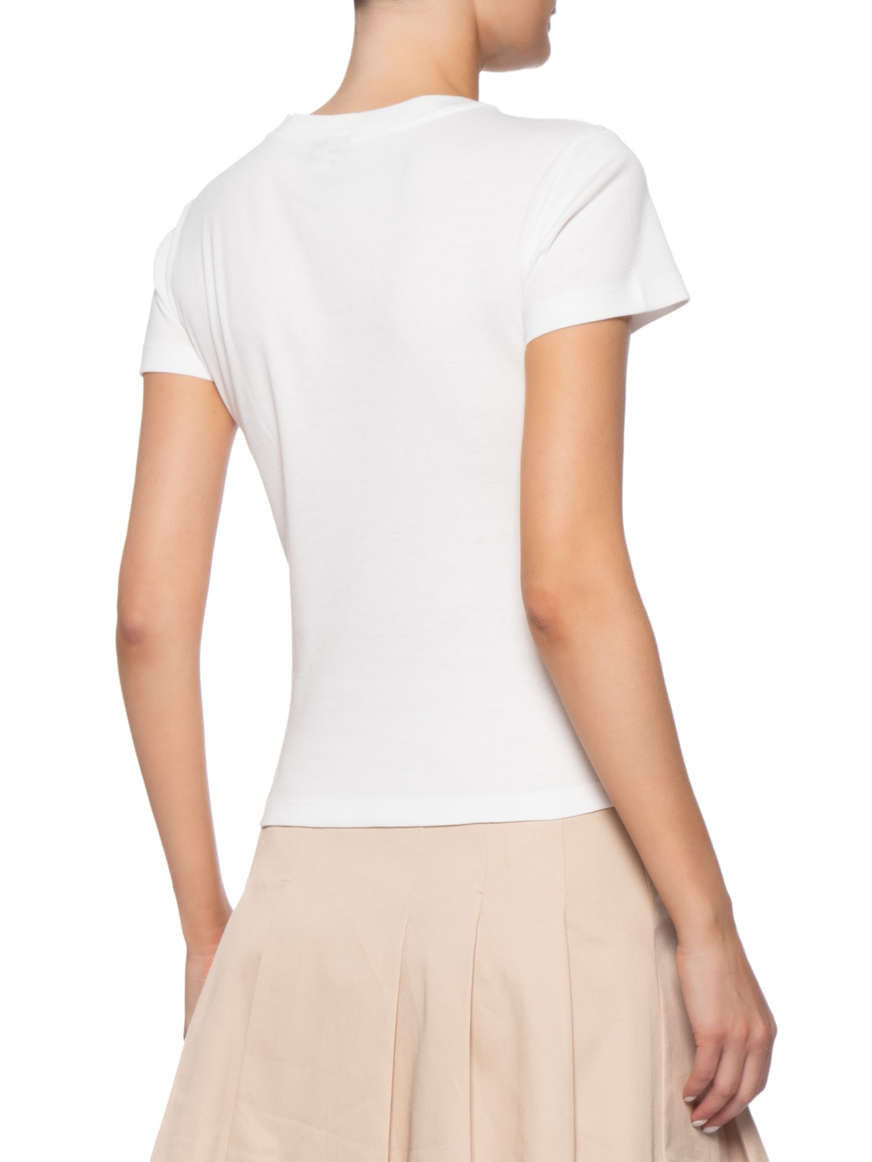 Camiseta Feminina Slim Ess Logo 1 Rib Tee – Branco Tommy Jeans