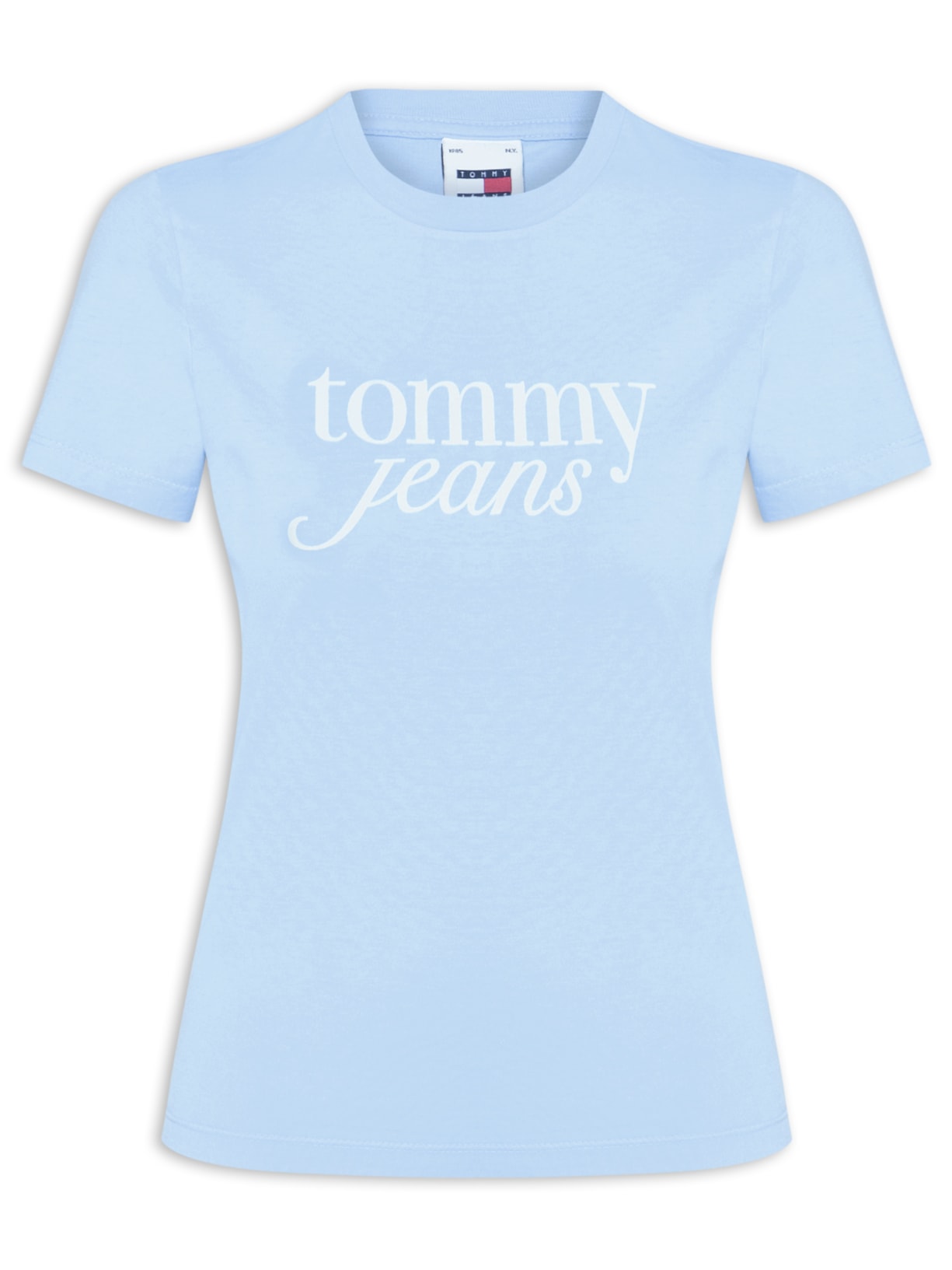 ?Camiseta Feminina Slim Essential Logo Tee Ext Azul Tommy Jeans