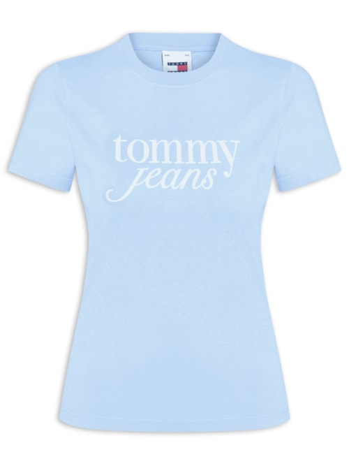 ?Camiseta Feminina Slim Essential Logo Tee Ext - Azul