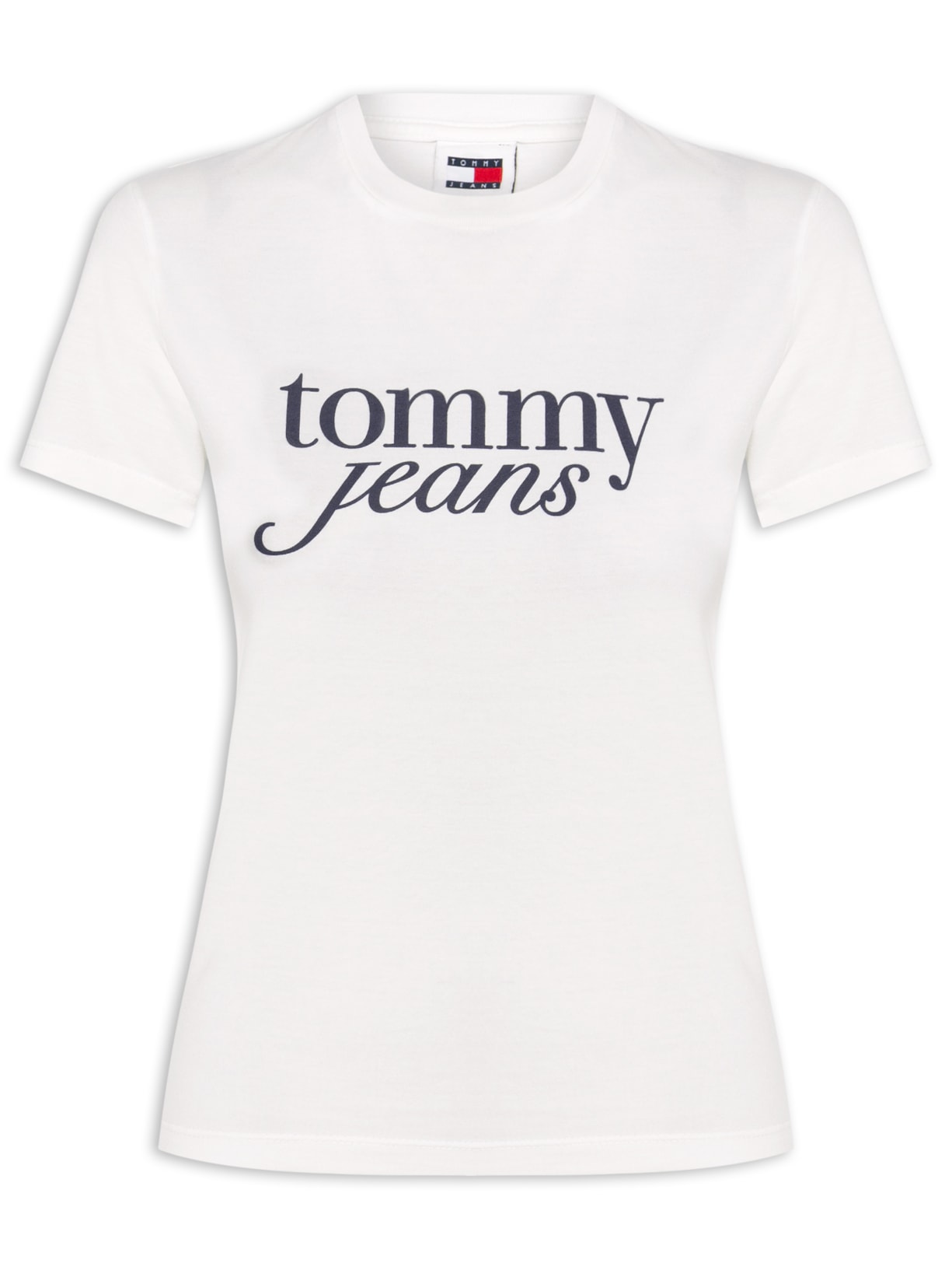 ?Camiseta Feminina Slim Essential Logo Tee Ext Branco Tommy Jeans