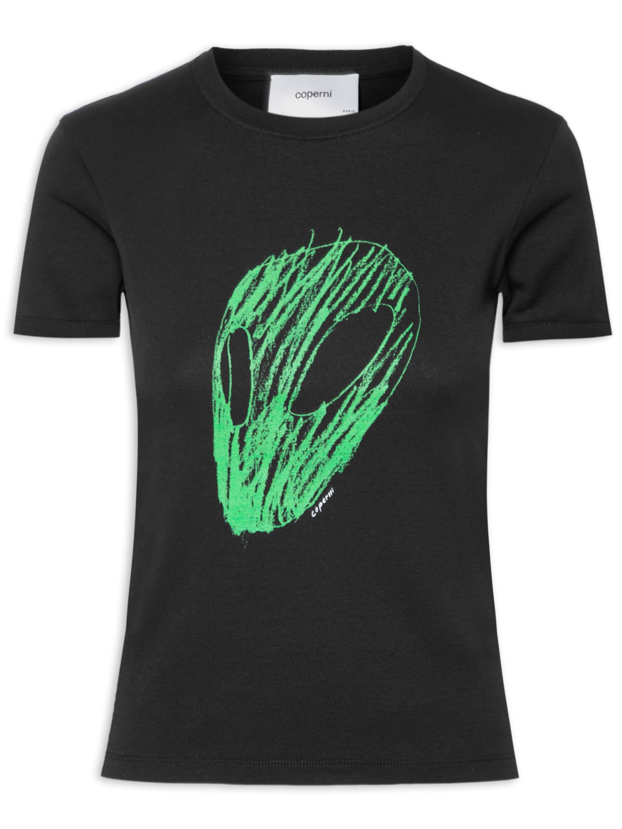 Camiseta Feminina Slim Fit Alien Head Print - Preto