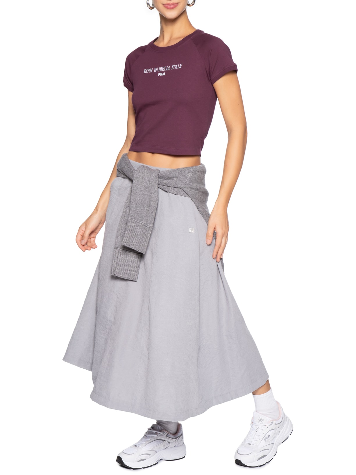 Camiseta Feminina Slim Letter Roxo Fila