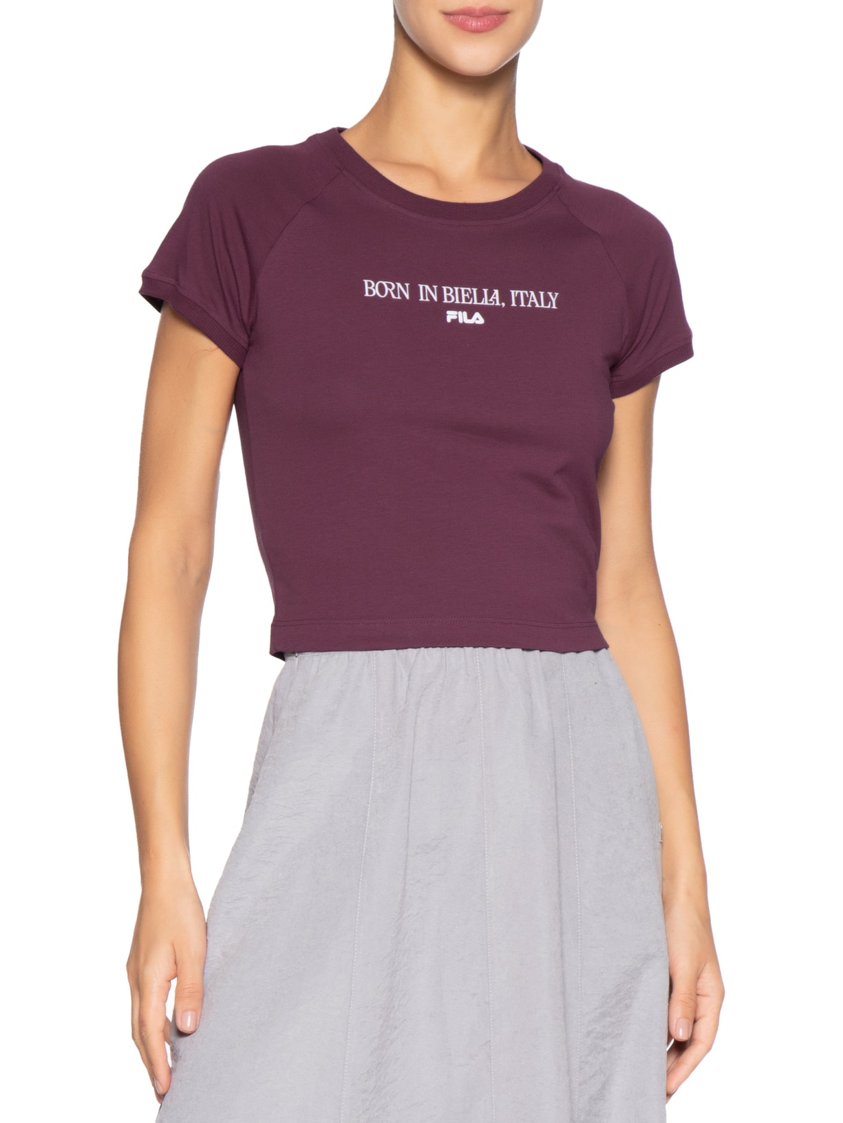 Camiseta Feminina Slim Letter Roxo Fila