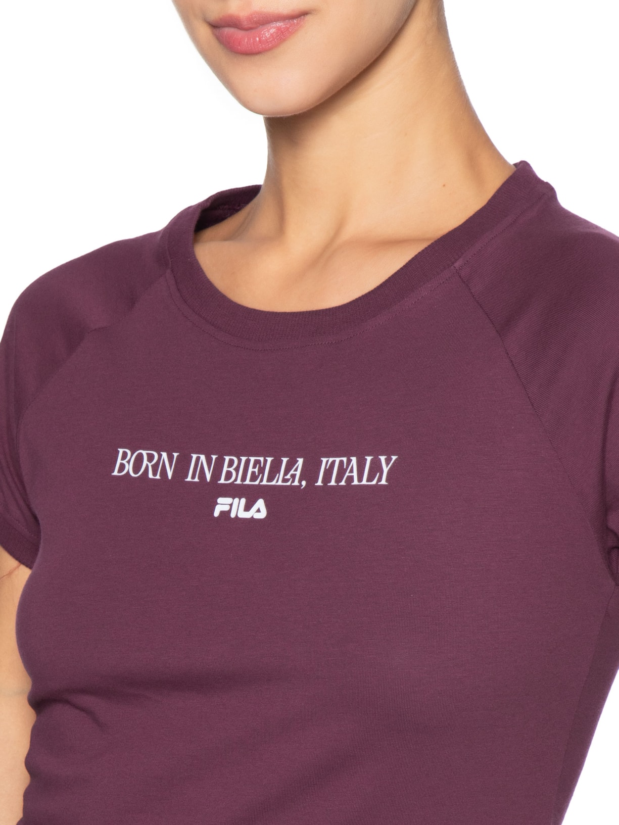 Camiseta Feminina Slim Letter Roxo Fila