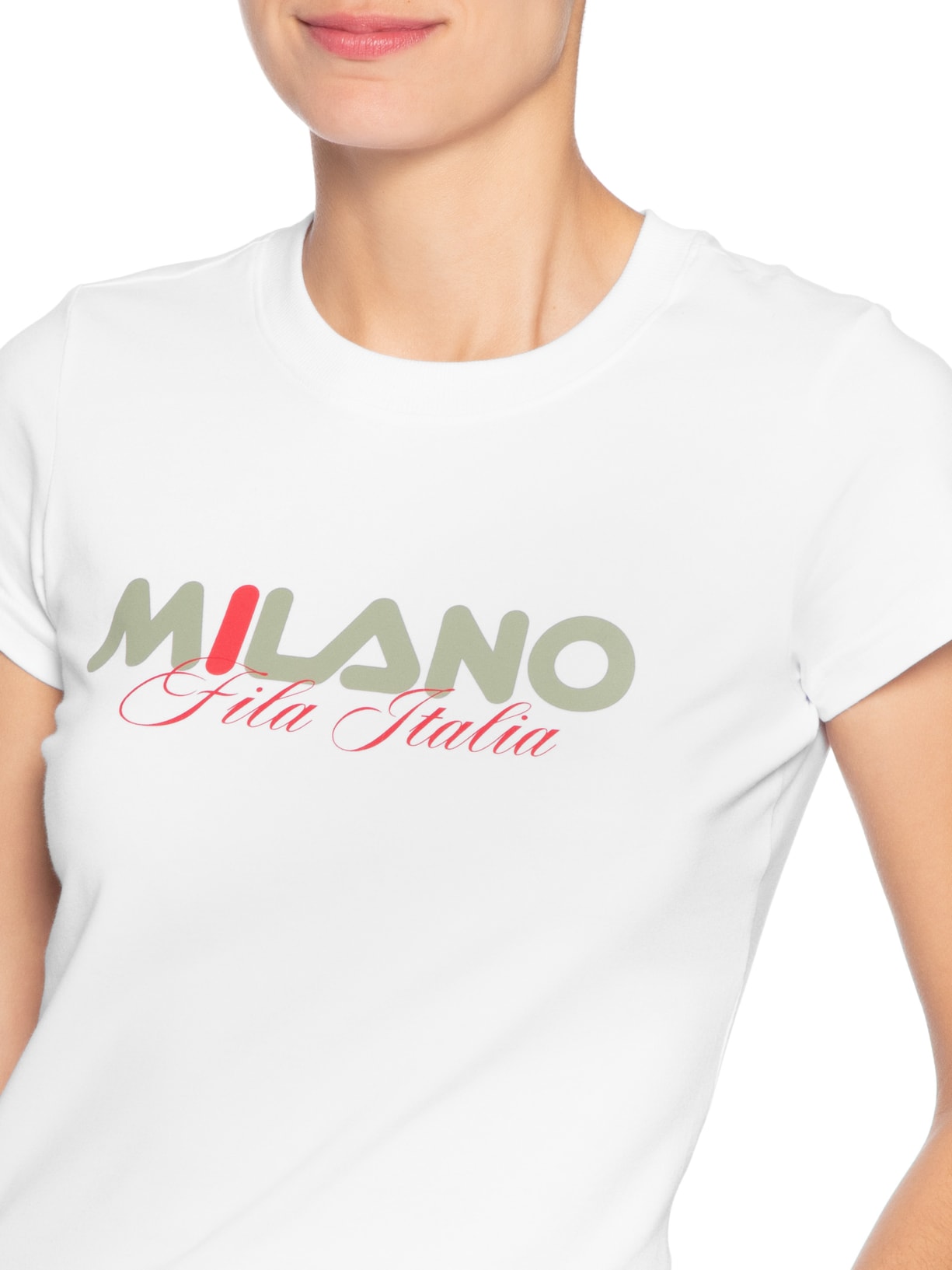 Camiseta Feminina Slim Milano Ag Branco Fila
