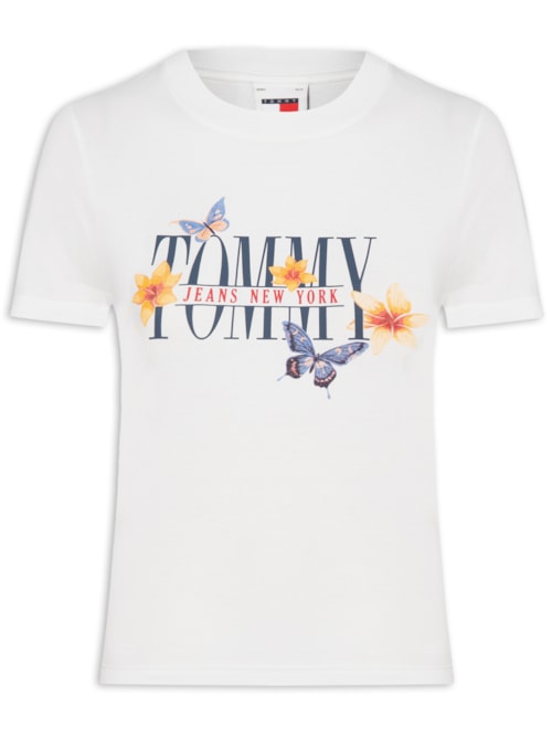 Camiseta Feminina Slim Tjw Butterfly Tee - Branco