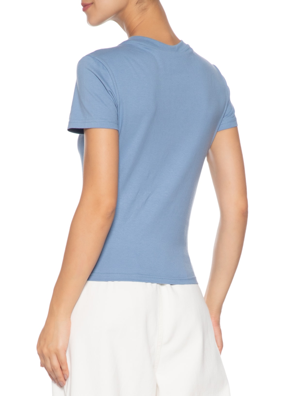 Camiseta Feminina Slim Tonal Linear Tee Ext Azul Tommy Jeans