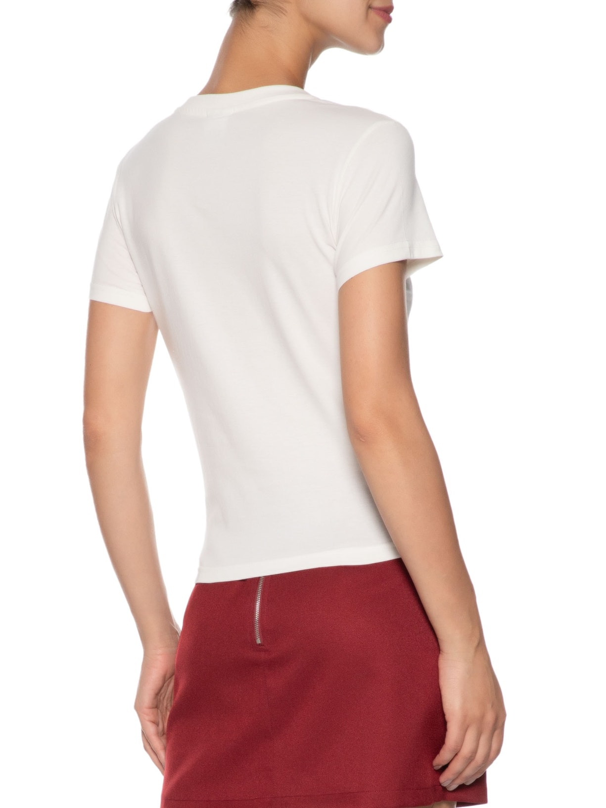 Camiseta Feminina Slim Tonal Linear Tee Ext Branco Tommy Jeans