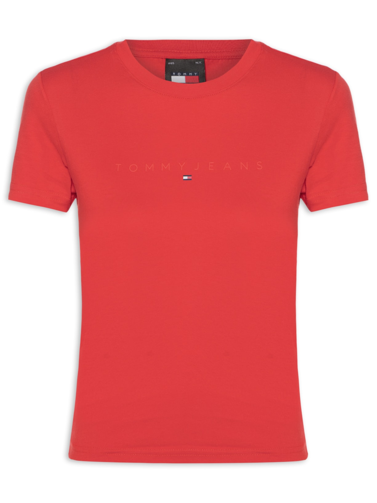 Camiseta Feminina Slim Tonal Linear Tee Ext - Vermelho