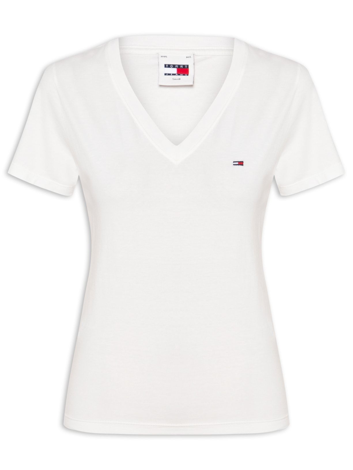 Camiseta Feminina Slim V-neck Tee - Branco