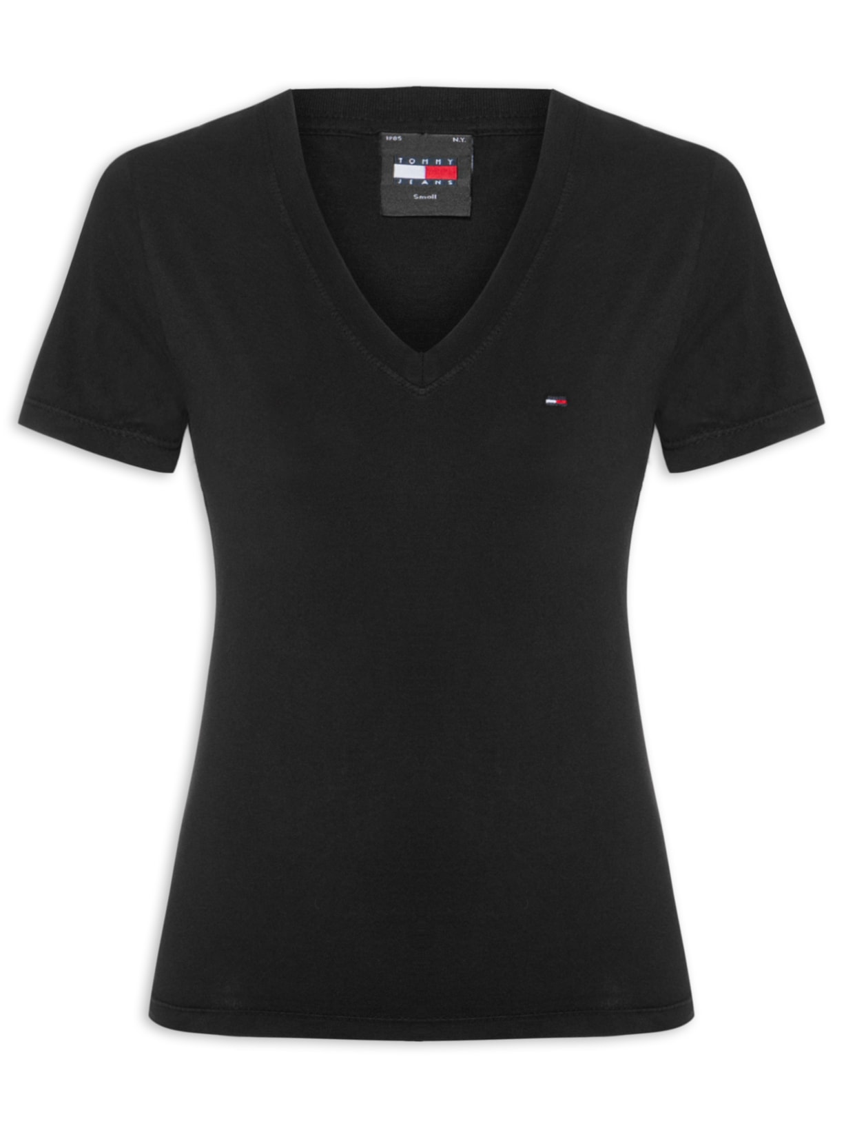 Camiseta Feminina Slim V-neck Tee - Preto