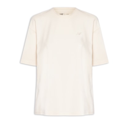 Camiseta Feminina Small Logo Over - Bege