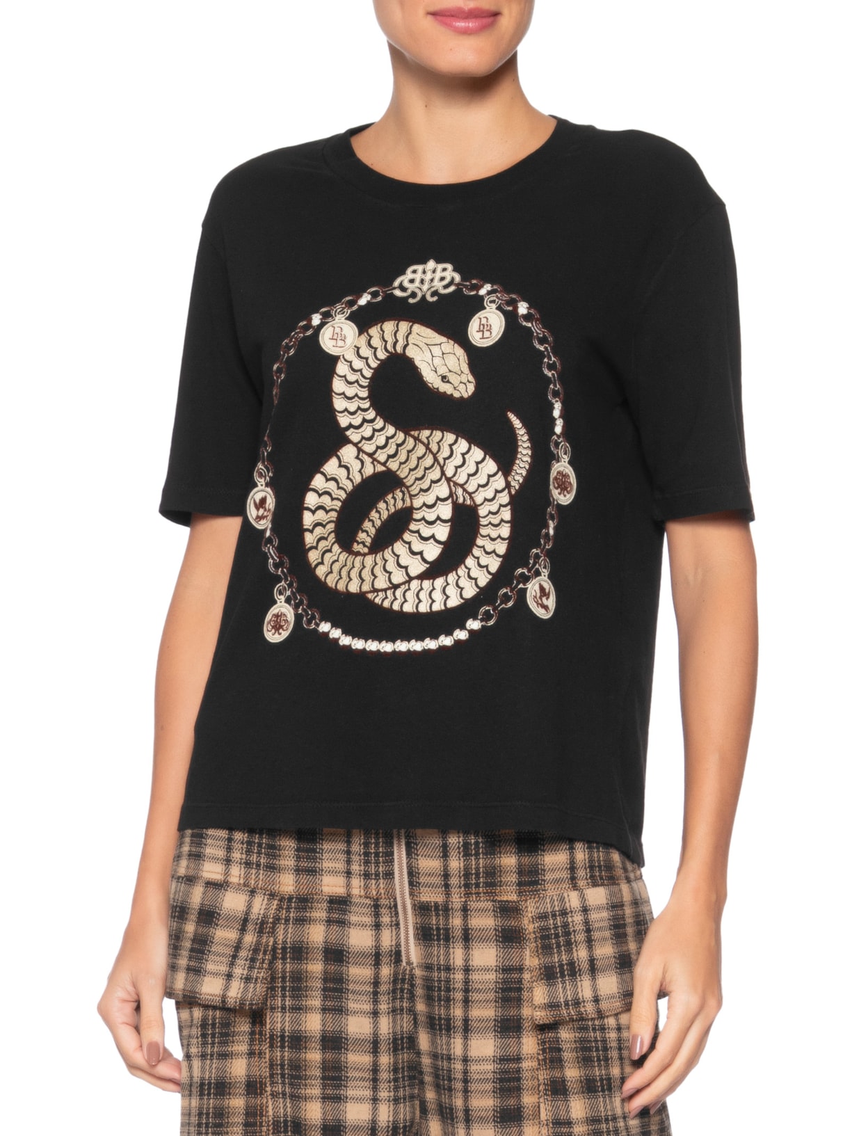 Camiseta Feminina Snake Preto Bo.bô