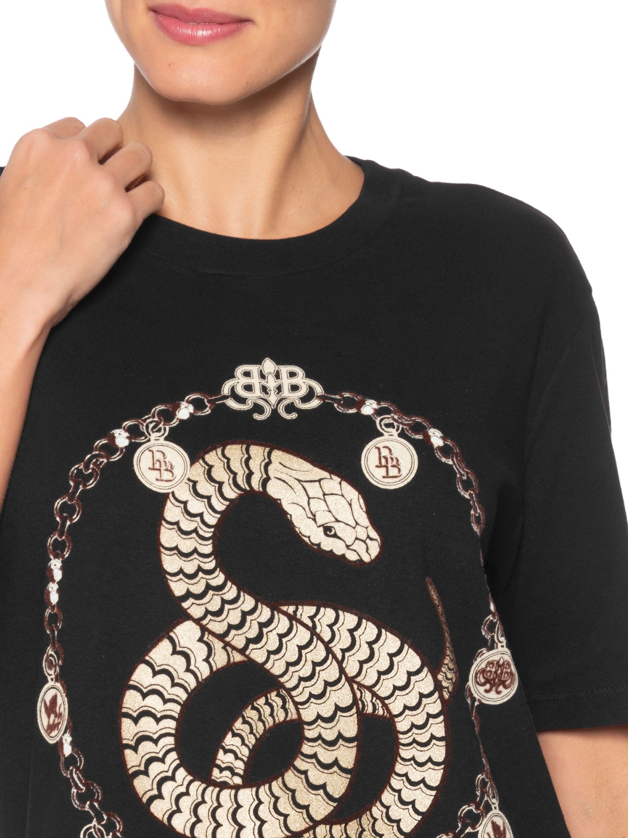 Camiseta Feminina Snake Preto Bo.bô