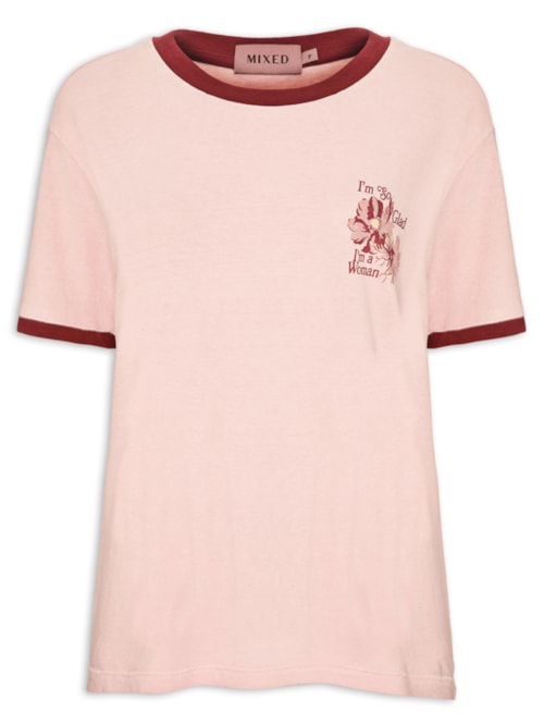 Camiseta Feminina So Glad V27 - Rosa