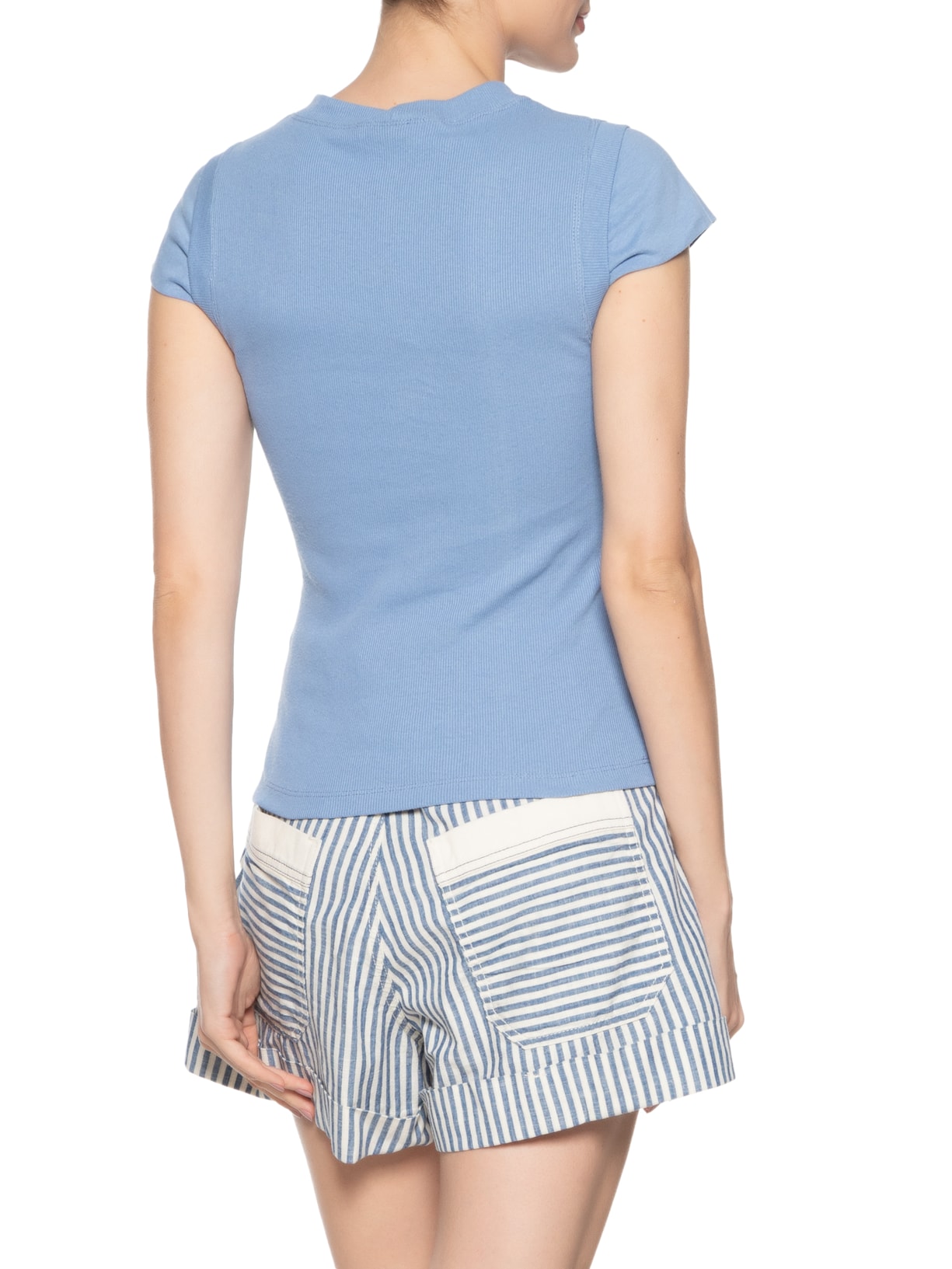 Camiseta Feminina Sobreposição Azul Dress To