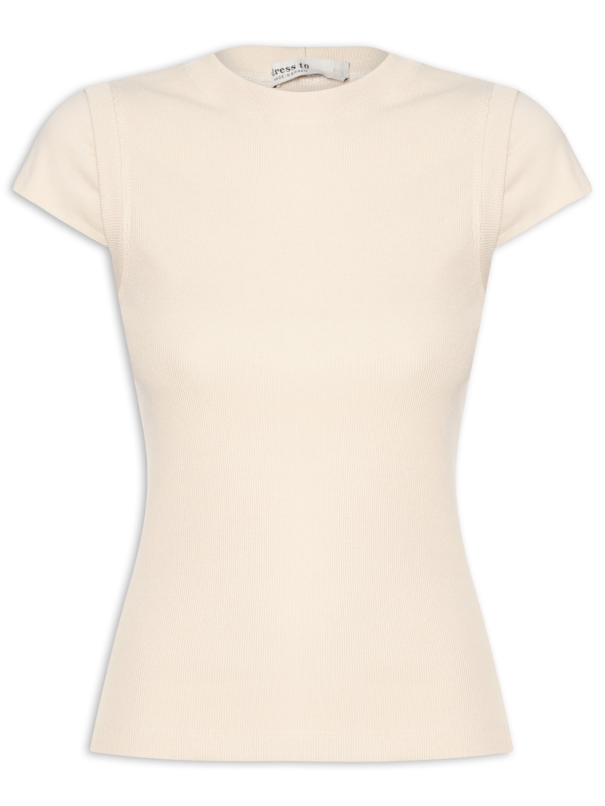 Camiseta Feminina Sobreposição - Bege