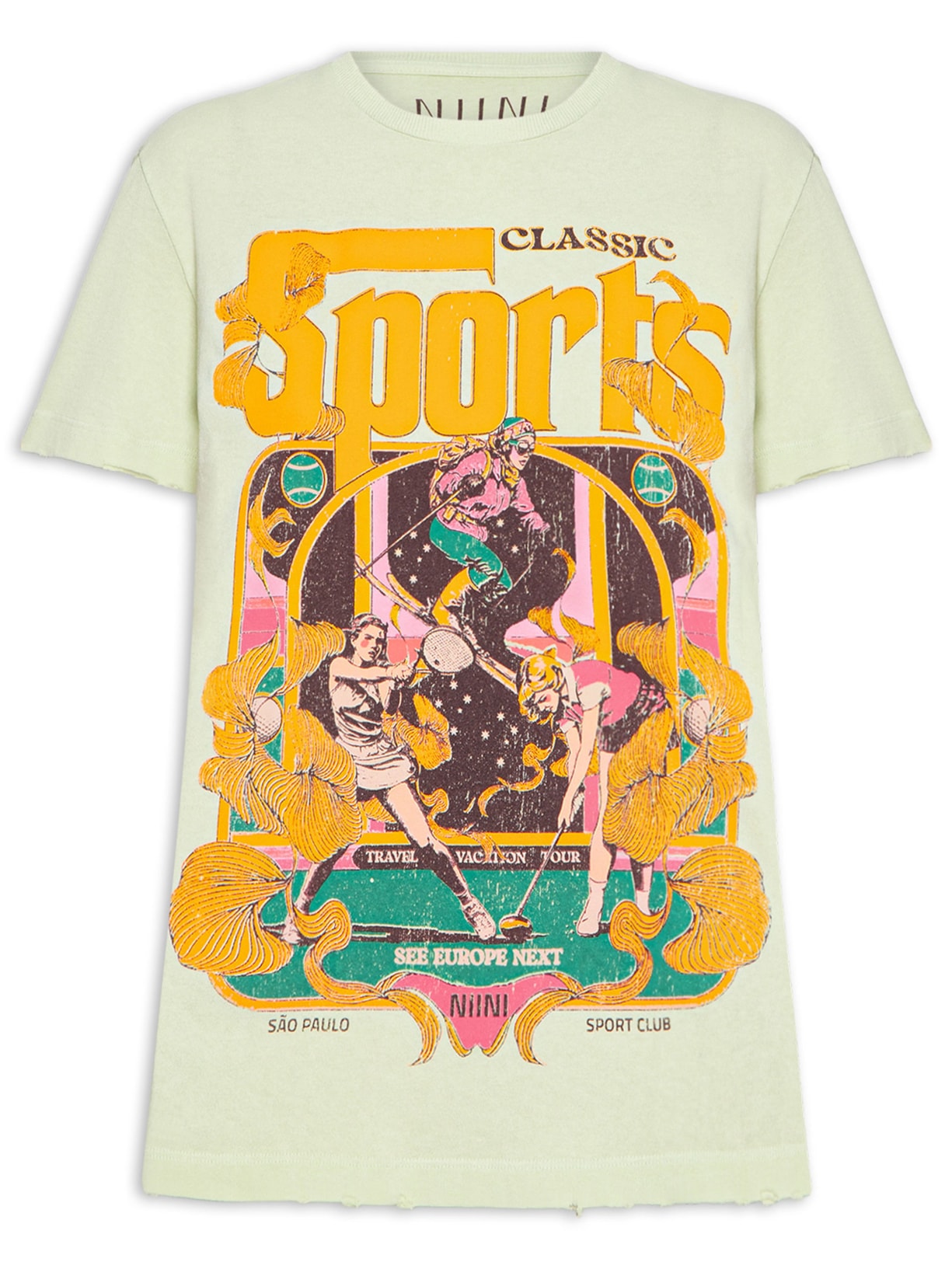 Camiseta Feminina Sports Mint Verde Niini