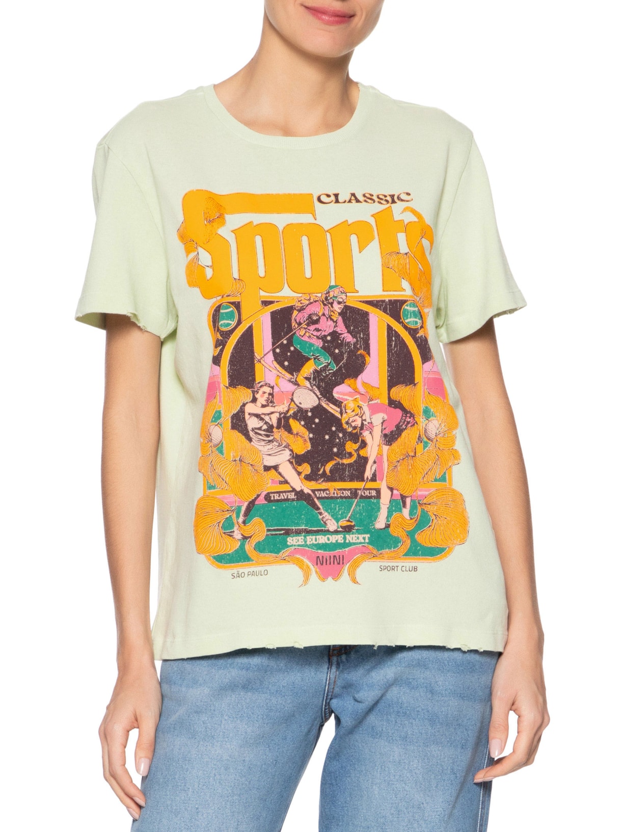 Camiseta Feminina Sports Mint Verde Niini