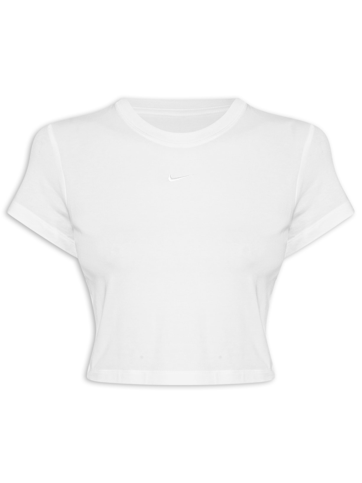 Camiseta Feminina Sportswear Chill Knit Cropped Off White Nike