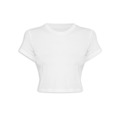 Camiseta Feminina Sportswear Chill Knit Cropped - Off White