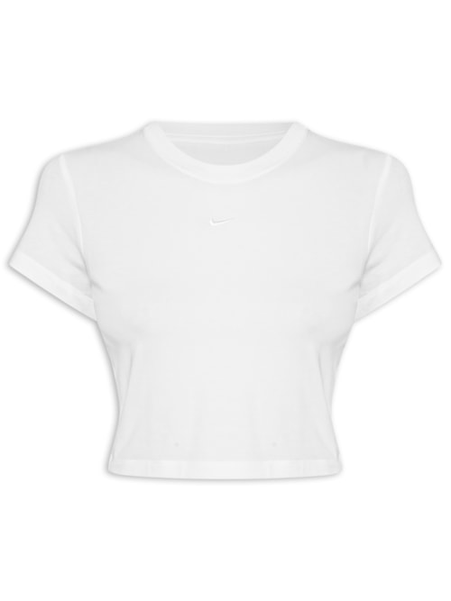 Camiseta Feminina Sportswear Chill Knit Cropped - Off White
