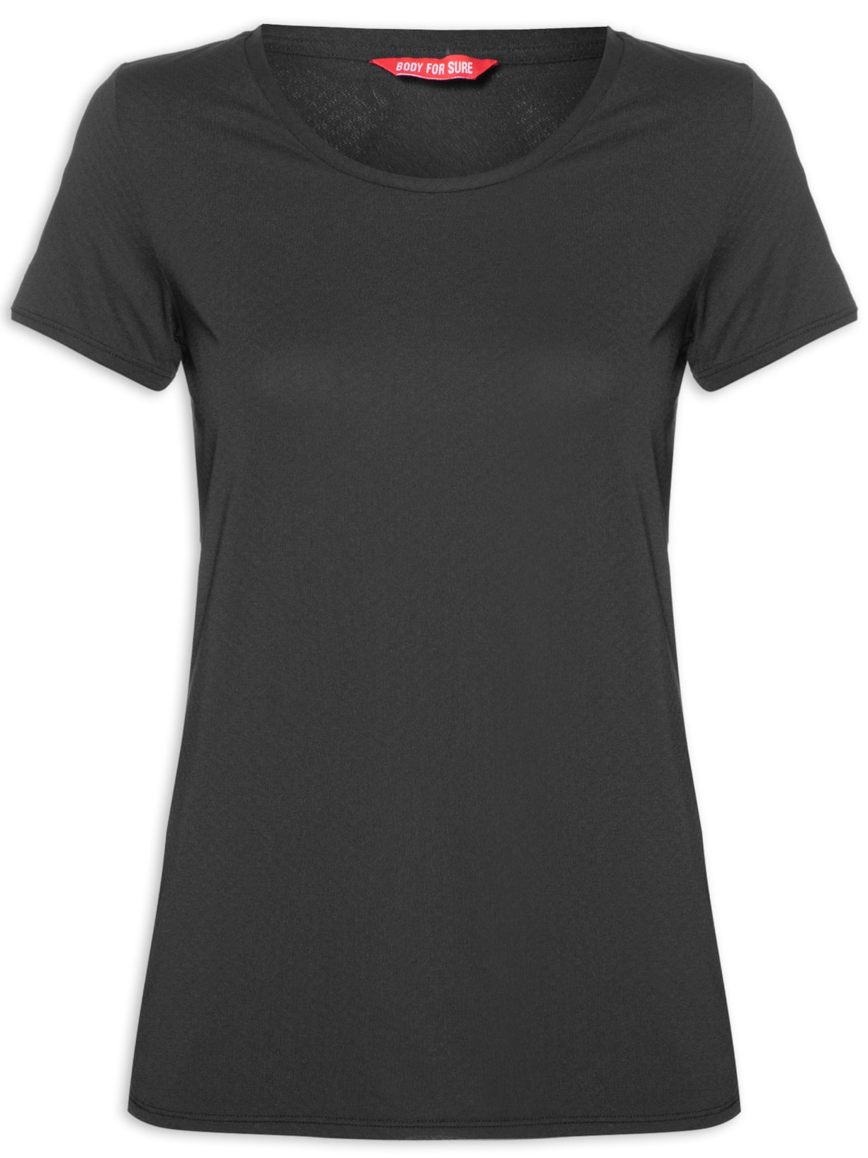 Camiseta Feminina Sportswear Manga Curta Preto Body For Sure
