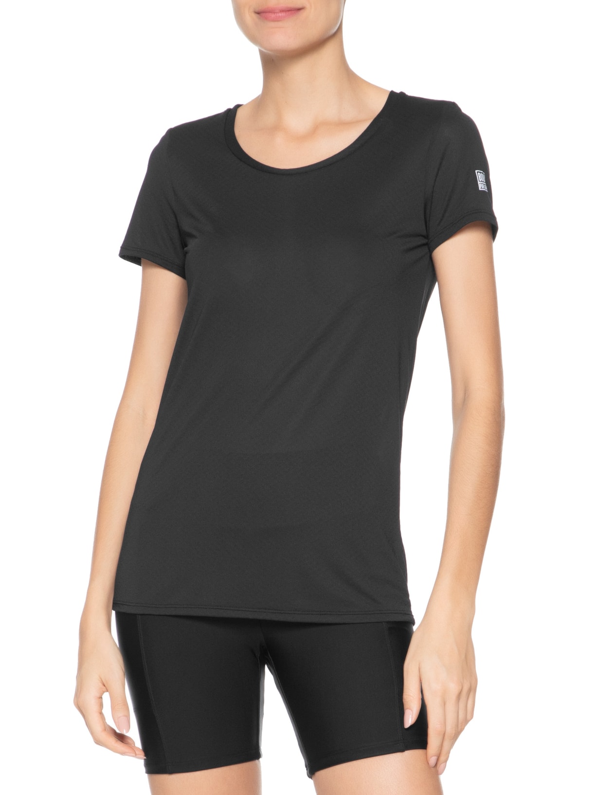 Camiseta Feminina Sportswear Manga Curta Preto Body For Sure
