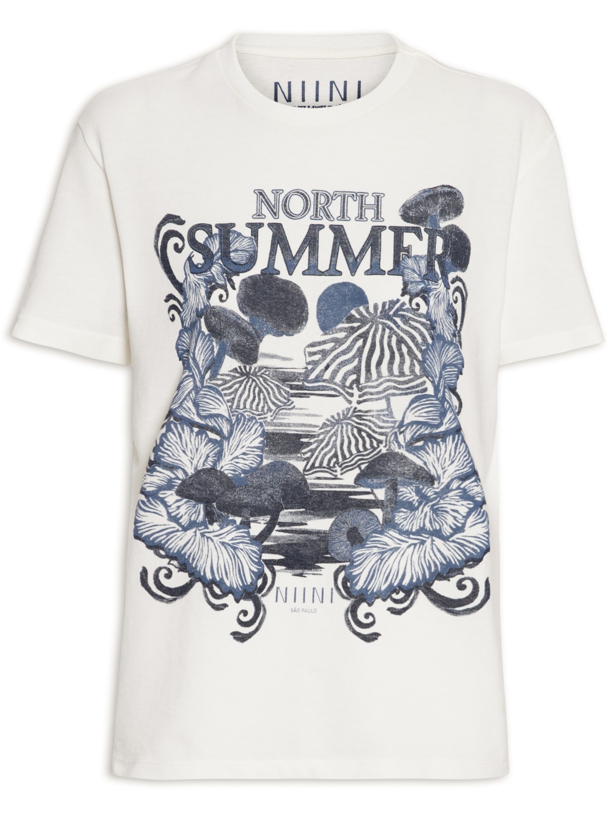 Camiseta Feminina Summer Blue - Off White