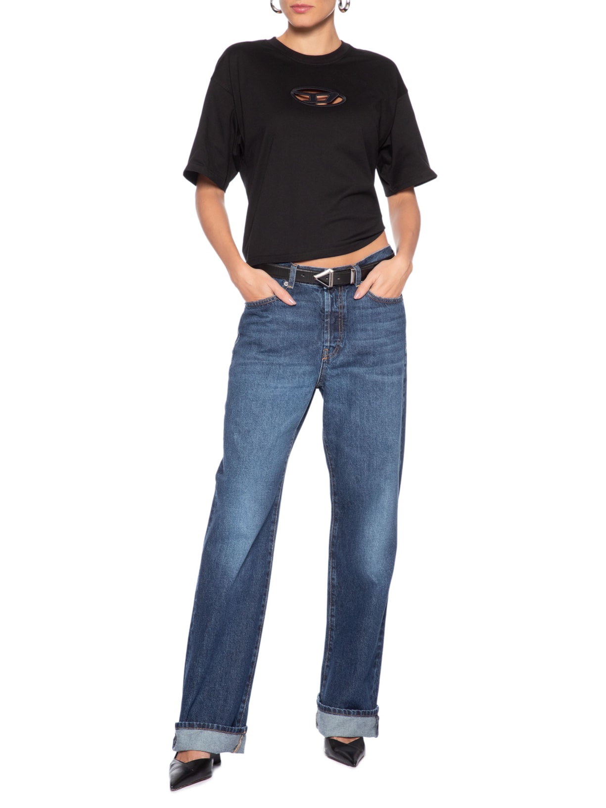 Camiseta Feminina T-Buxt Crop-Od Maglietta – Preto Diesel