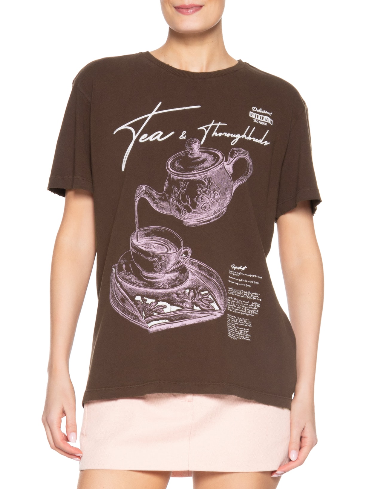 Camiseta Feminina Tea Marrom Niini