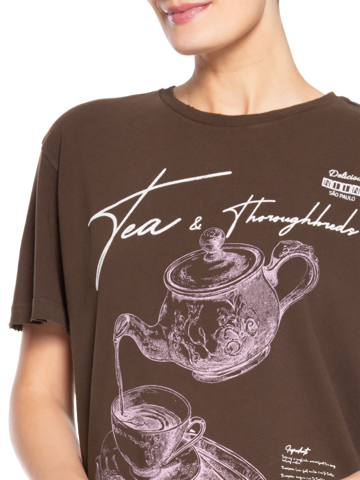 Camiseta Feminina Tea Marrom Niini